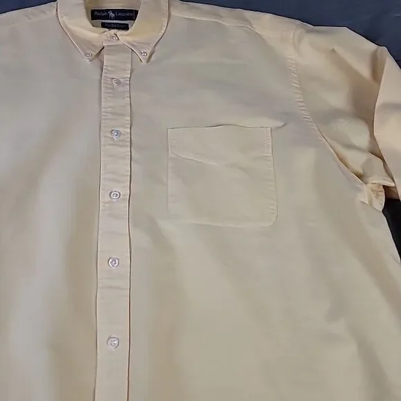 Ralph Lauren The Big Oxford Longsleeve Button-Up Shirt Blue Logo Mens Large Flaw - Picture 3 of 12